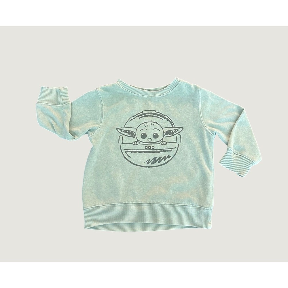 Star Wars Grogu Baby Yoda Mint Green Pullover Sweatshirt Kids Toddler 1348